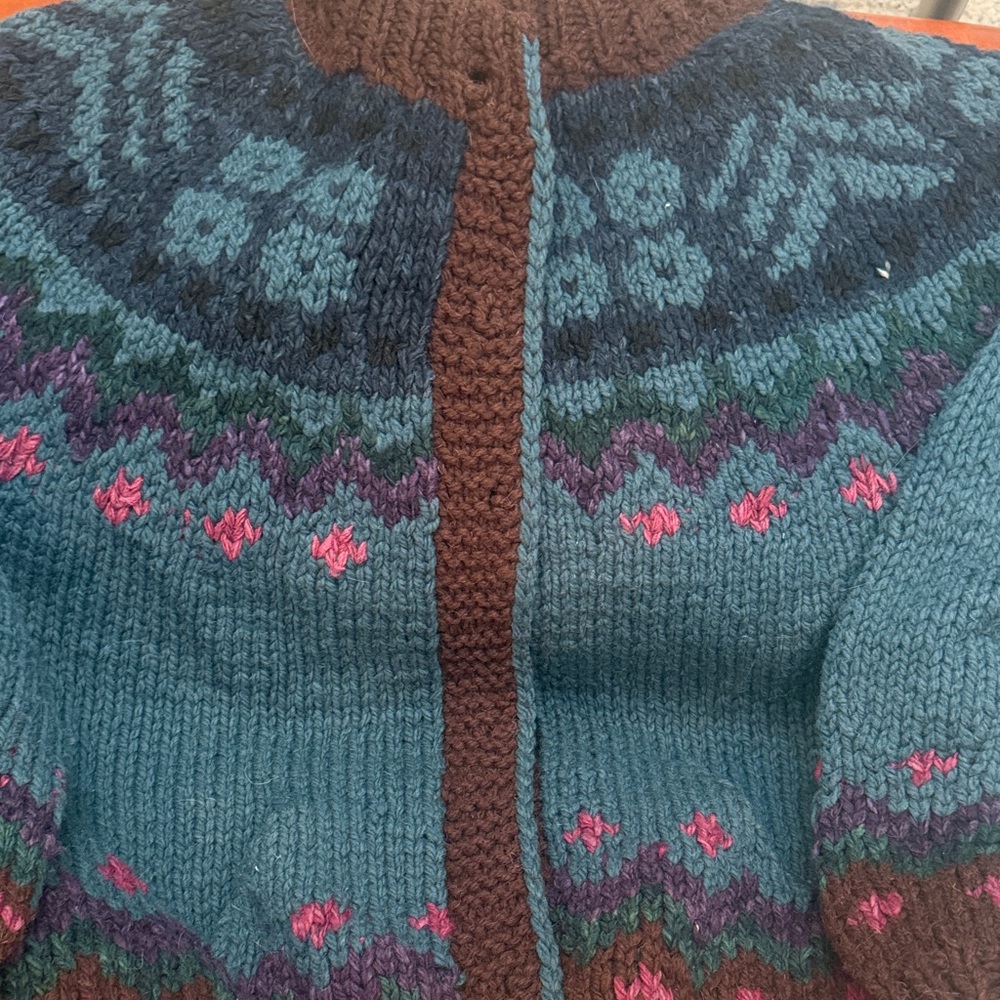 Women's Multicolor Patterned 100% WoolSweater